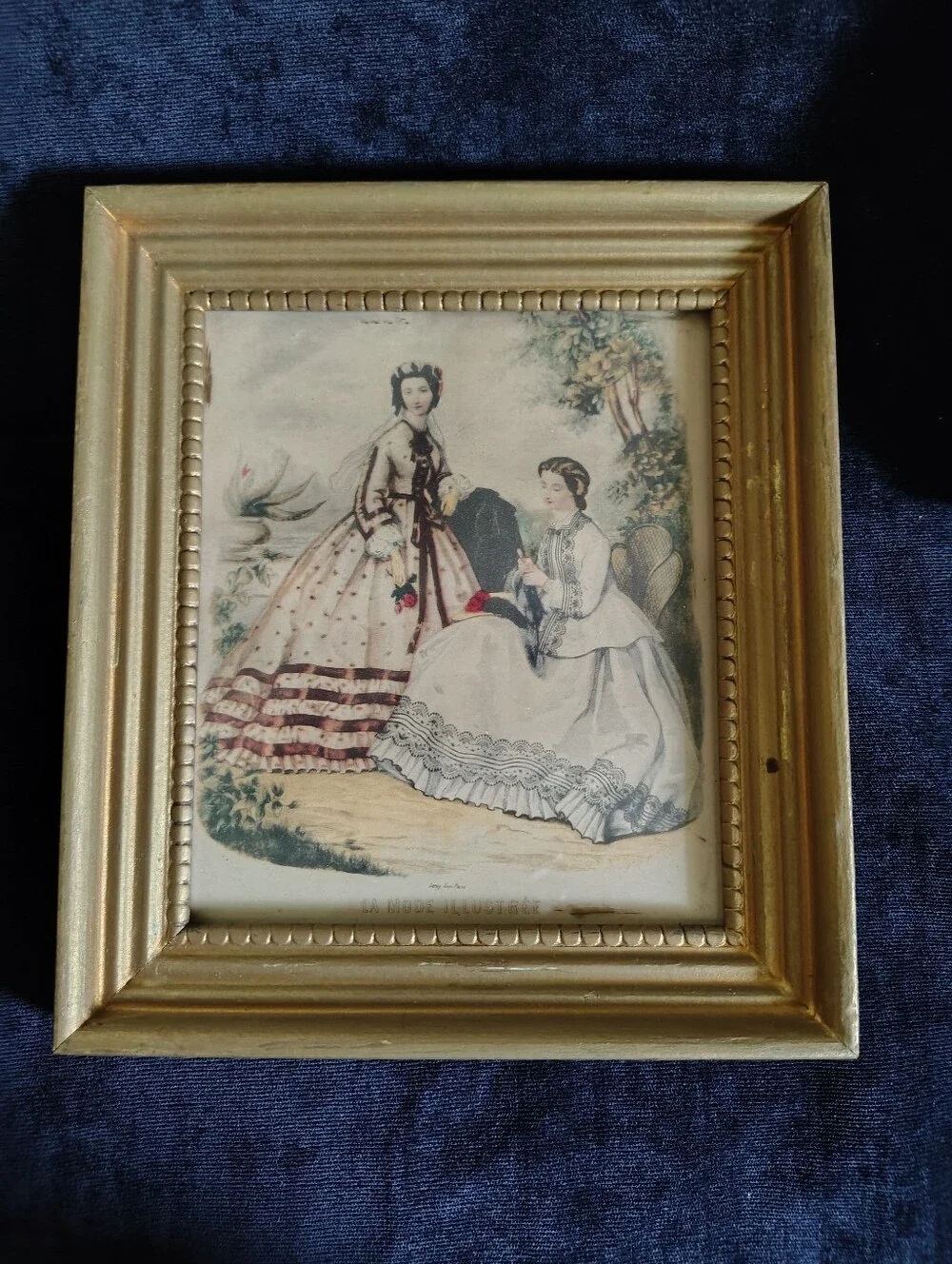 Vtg.  Pair -La Mode Illustree Victorian French Fashion Prints By Eloise Colin